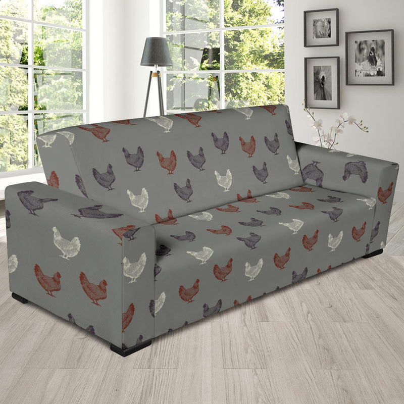 Chicken Pattern Print Design 01 Sofa Slipcover