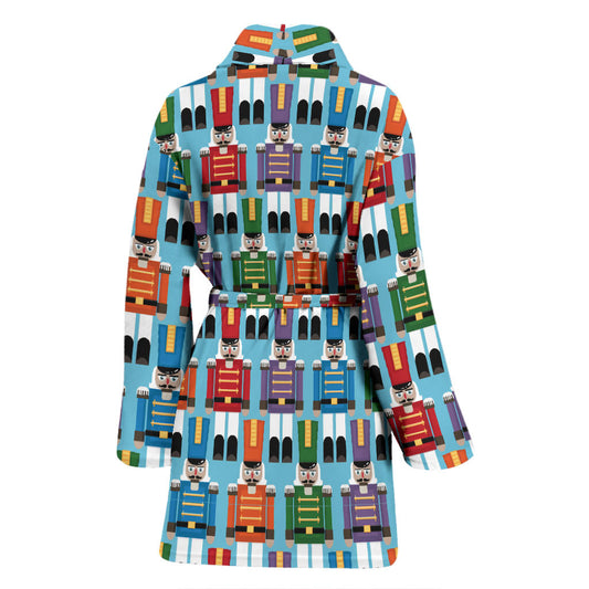 Nutcracker Pattern Print Design A02 Women Bathrobe