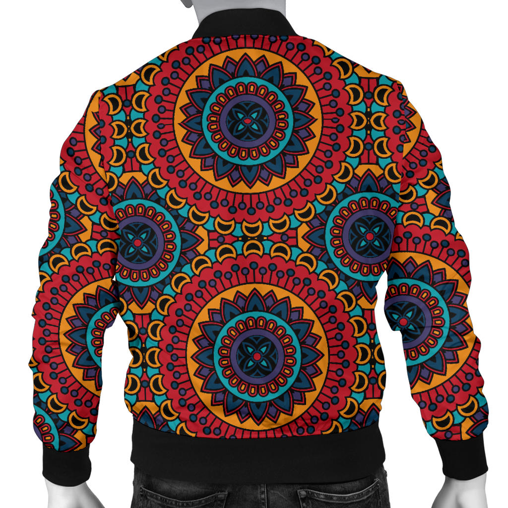 Bohemian Mandala Style Print Men Bomber Jacket