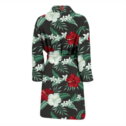 Tropical Flower Print Design LKS303 Men Bathrobe