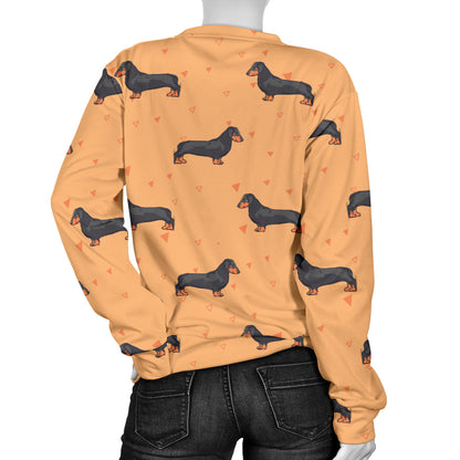 Dachshund Draw Print Pattern Women Long Sleeve Sweatshirt