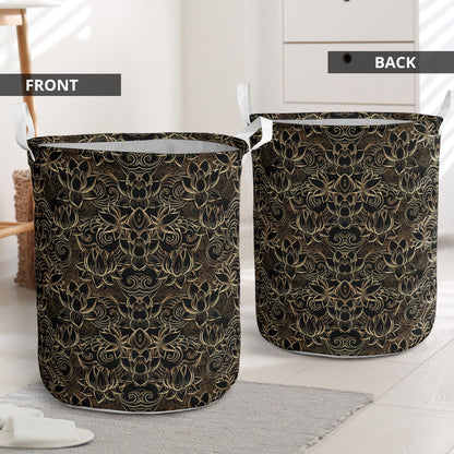 Lotus Gold Mandala Design Themed Laundry Basket