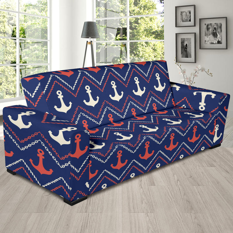 Anchor Pattern Print Design 07 Sofa Slipcover