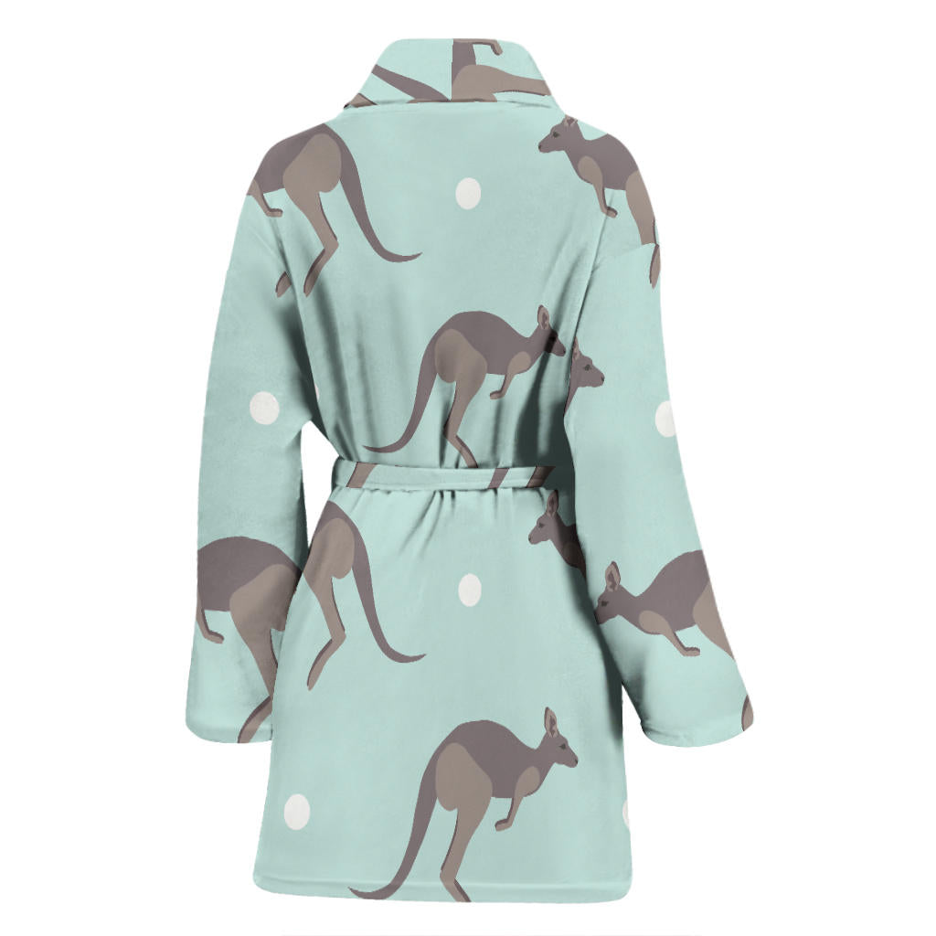 Kangaroos Pattern Print Design 04 Women Bathrobe
