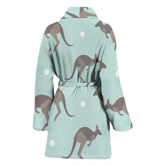 Kangaroos Pattern Print Design 04 Women Bathrobe
