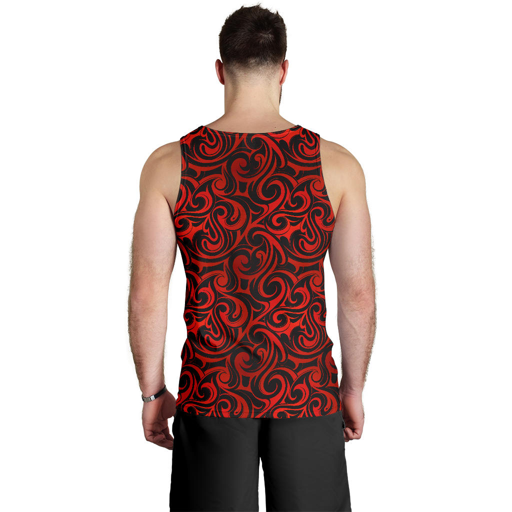 Maori Red Black Themed Design Men Tank Top