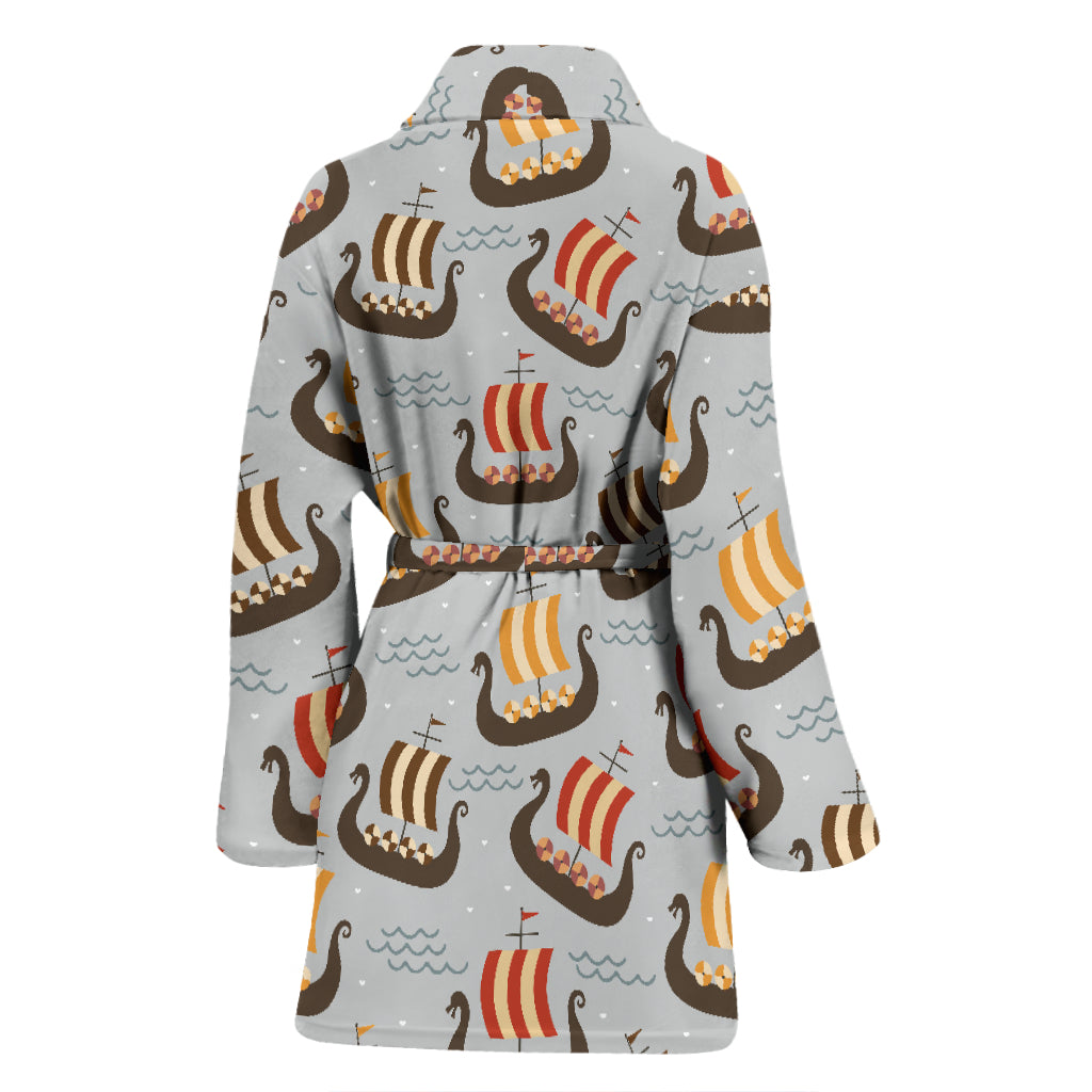 Vikings Print Design LKS308 Women Bathrobe