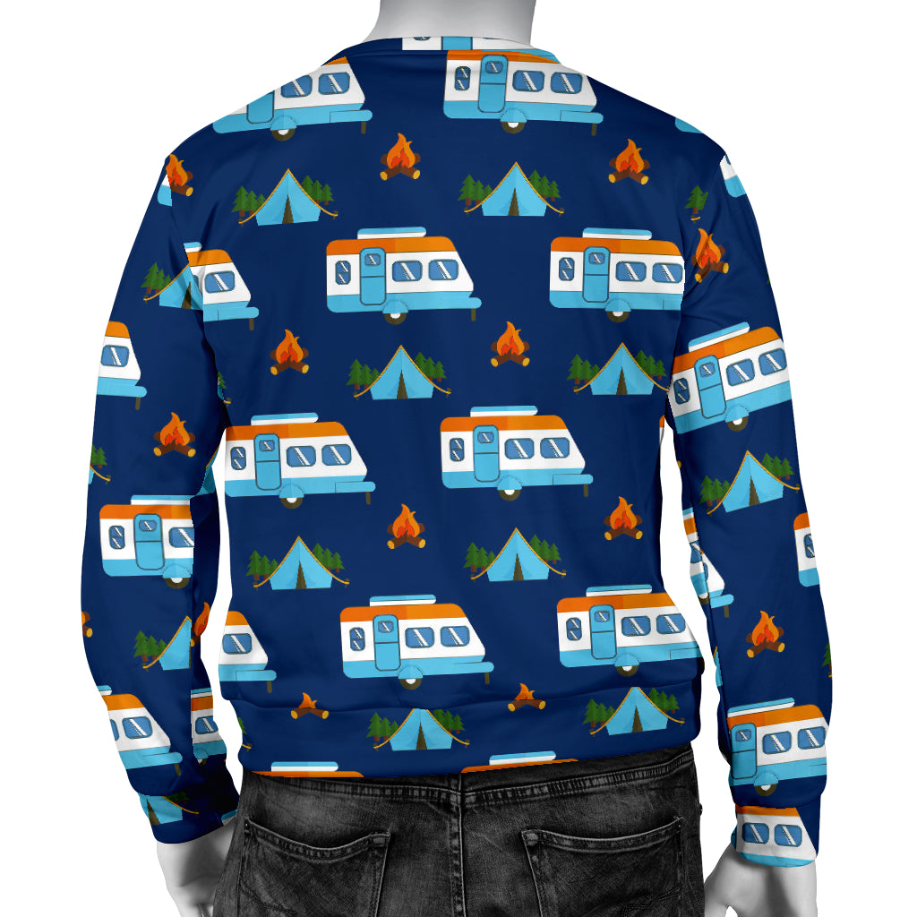 Camper Pattern Camping Themed No 3 Print Men Long Sleeve Sweatshirt