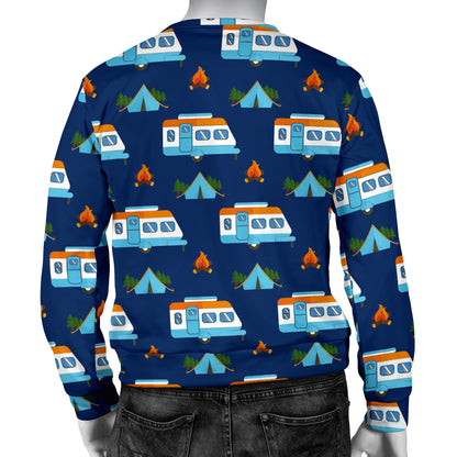 Camper Pattern Camping Themed No 3 Print Men Long Sleeve Sweatshirt