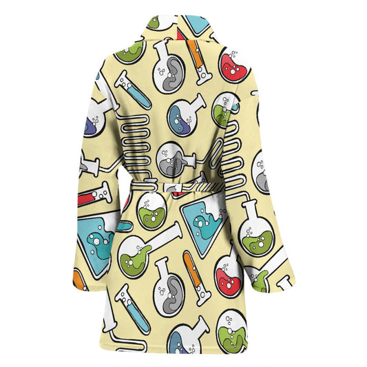 Chemical Pattern Print Design 04 Women Bathrobe