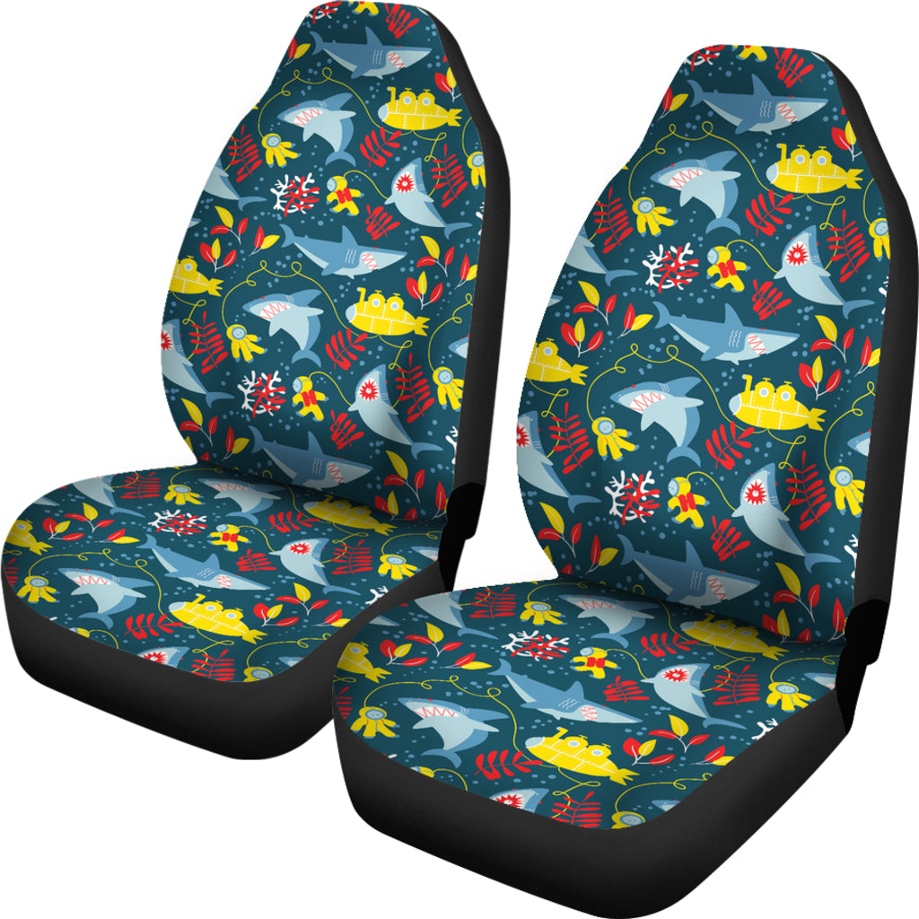 Scuba With Sharks Print Design LKS303 Car Seat Covers