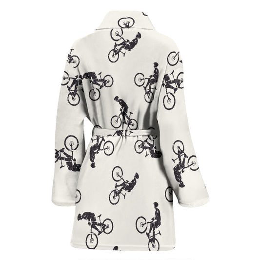 Mountain bike Pattern Print Design 01 Women Bathrobe