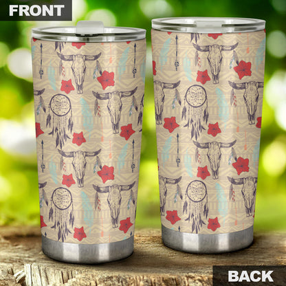 Native Buffalo Head Themed Design Print Tumbler
