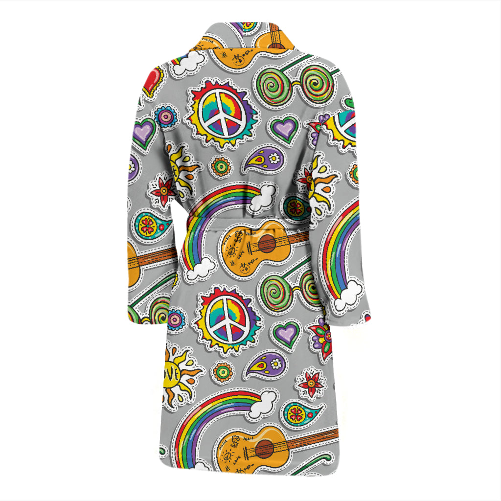 Hippie Print Design LKS306 Men Bathrobe