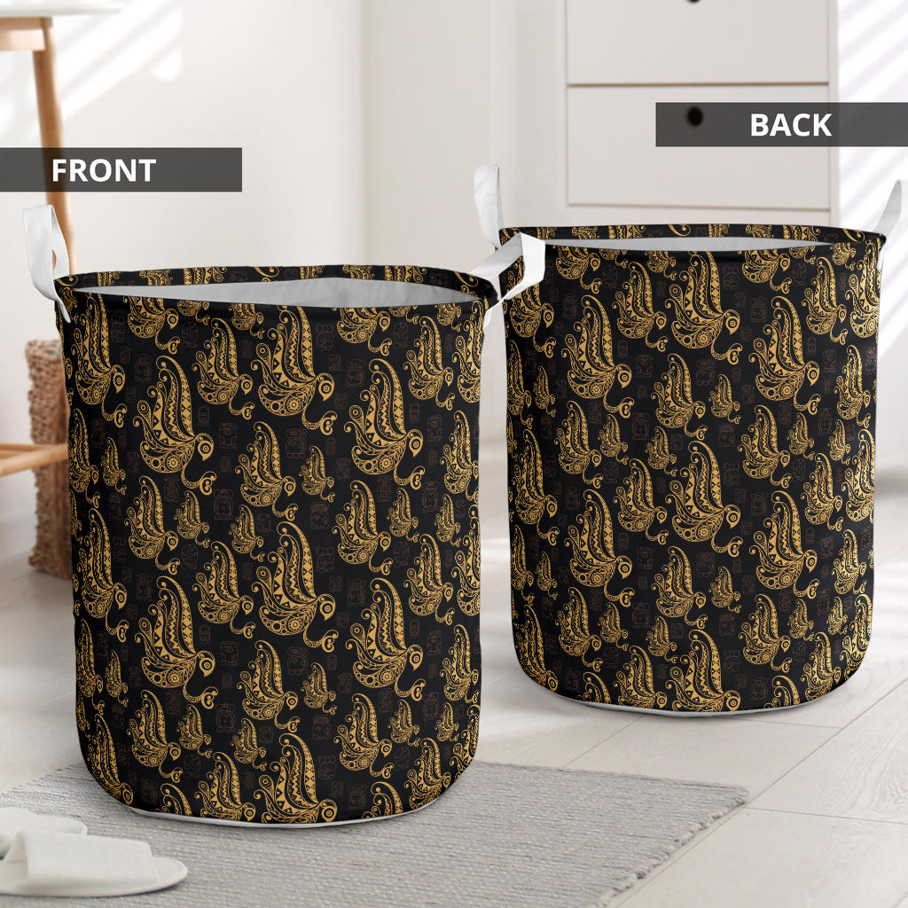 Owl Tribal Polynesian Design Print Laundry Basket