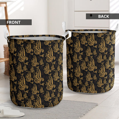 Owl Tribal Polynesian Design Print Laundry Basket
