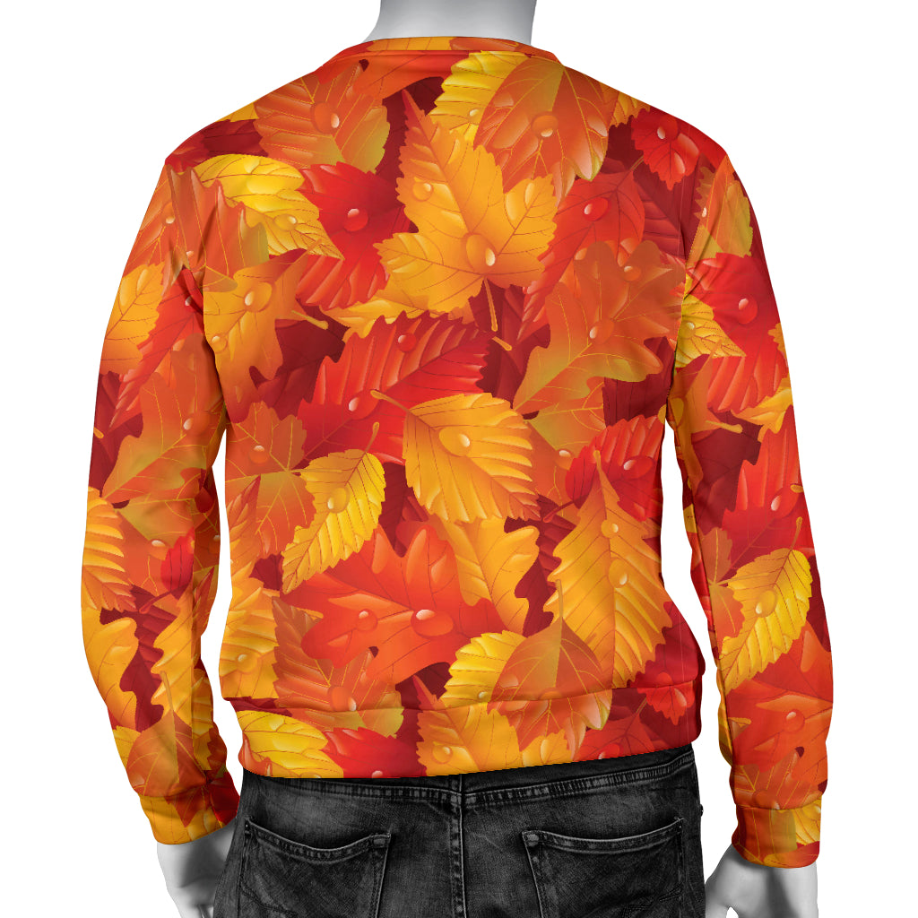 Elm Leave Autum Print Pattern Men Long Sleeve Sweatshirt