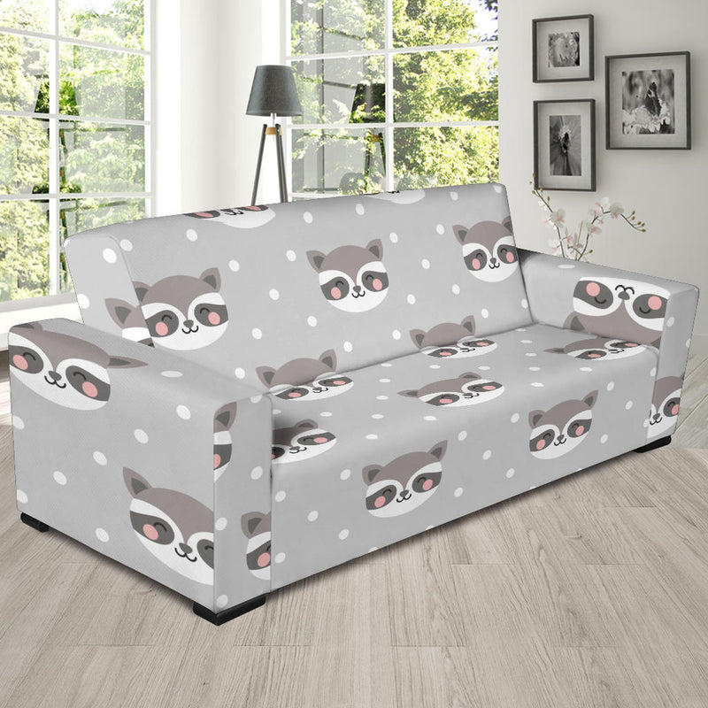 Raccoon Pattern Print Design A04 Sofa Slipcover