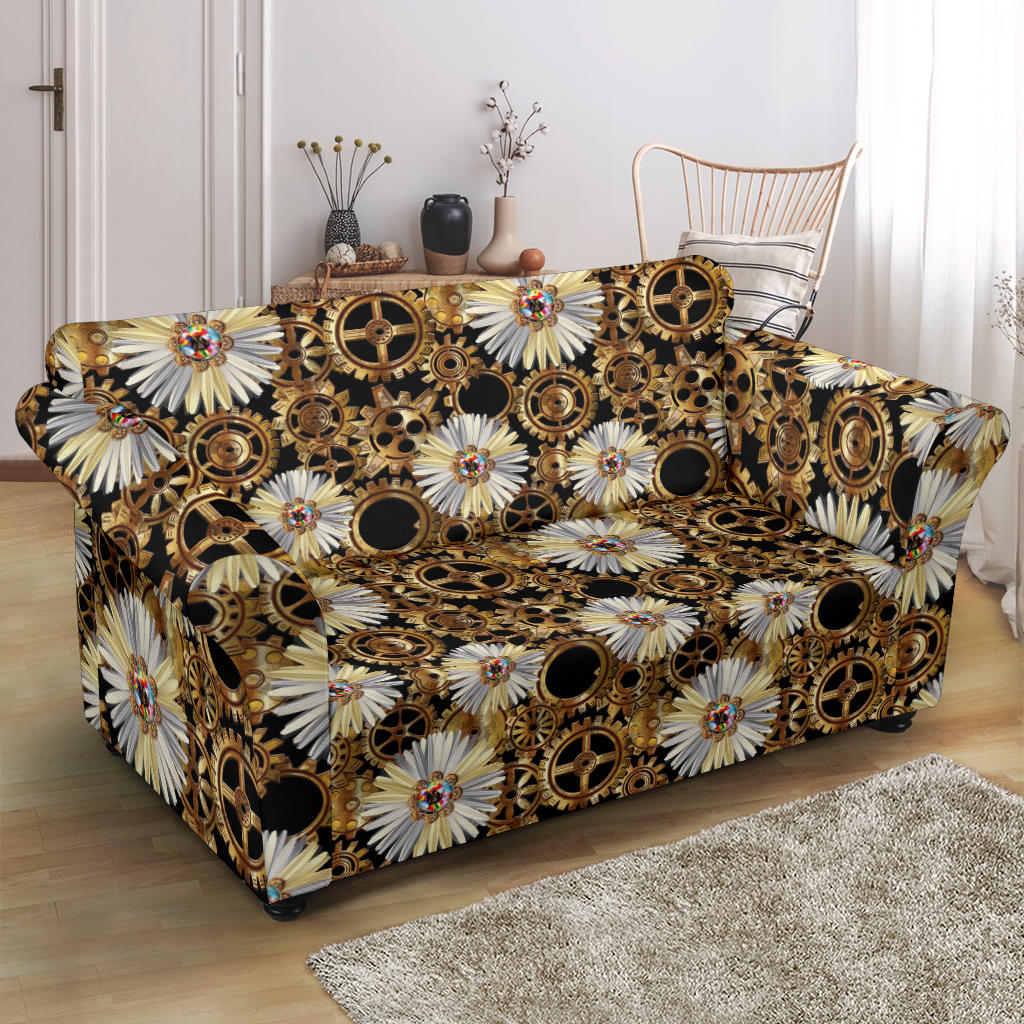 Steampunk Print Design LKS305 Loveseat Couch Slipcover