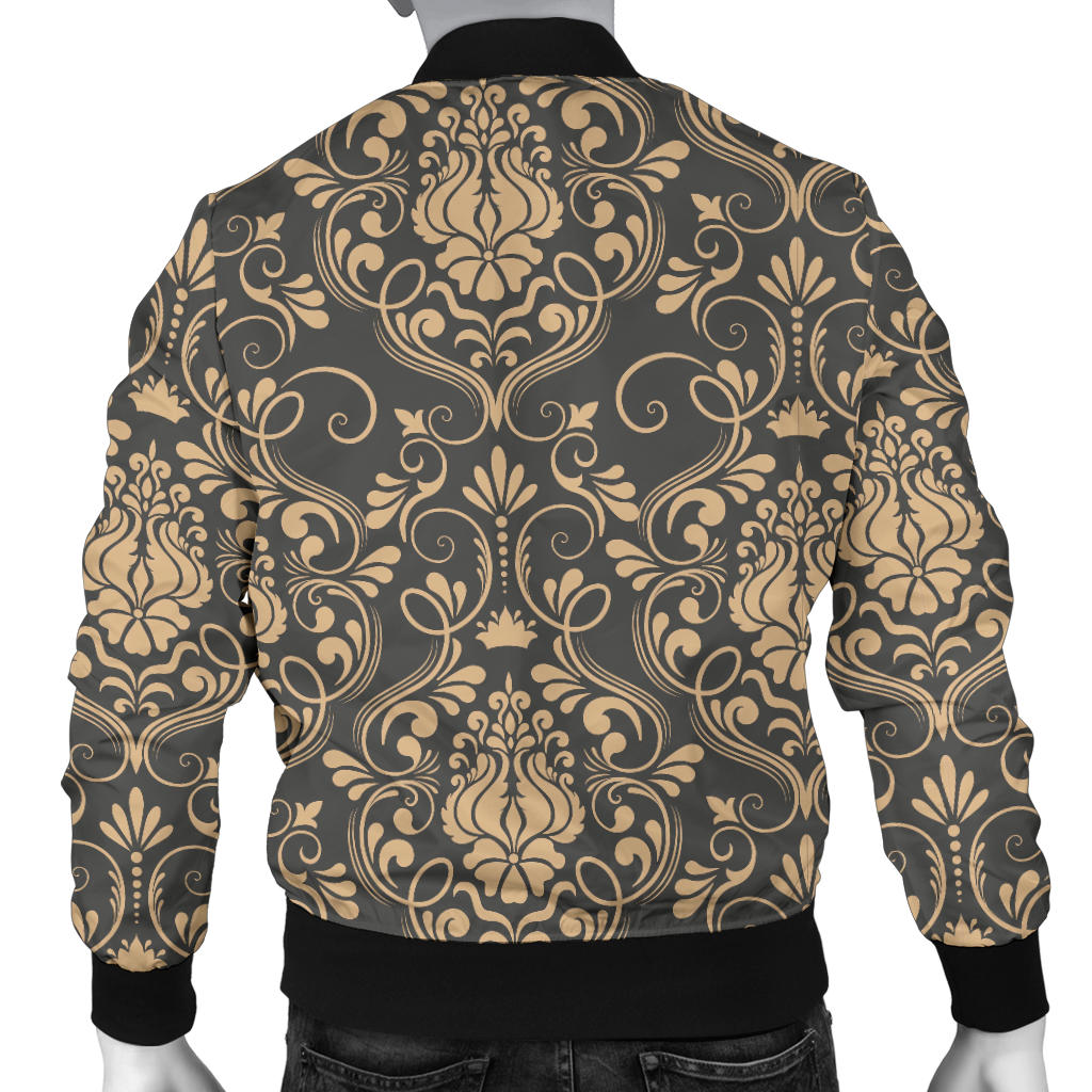 Damask Elegant Luxury Print Pattern Men Bomber Jacket