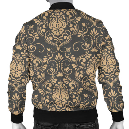Damask Elegant Luxury Print Pattern Men Bomber Jacket