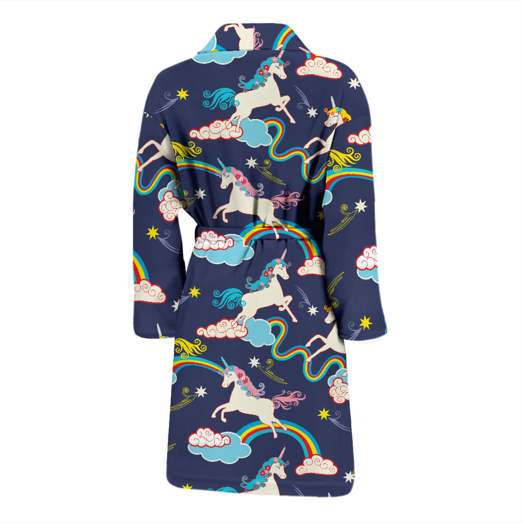 Unicorn Print Design LKS304 Men Bathrobe