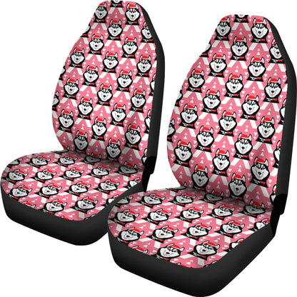 Siberian Huskies Christmas Themed Print Design LKS302 Car Seat Covers