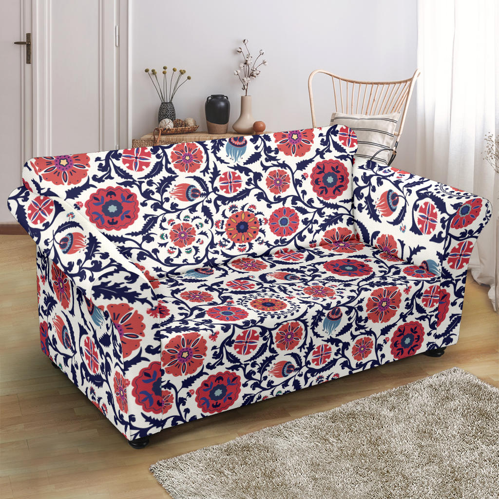 Suzani Print Design LKS304 Loveseat Couch Slipcover