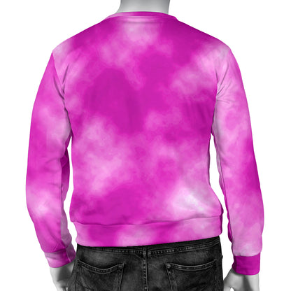 Tie Dye Pink Design Print Men Long Sleeve Sweatshirt