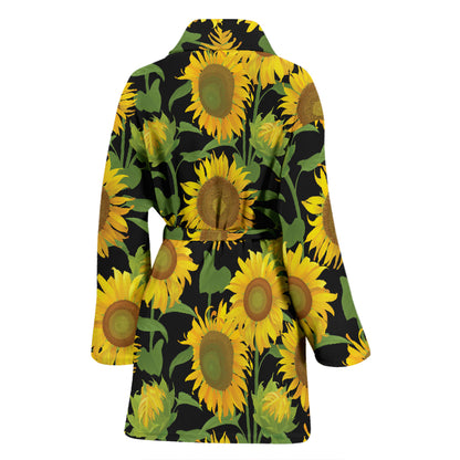 Sunflower Print Design LKS302 Women Bathrobe