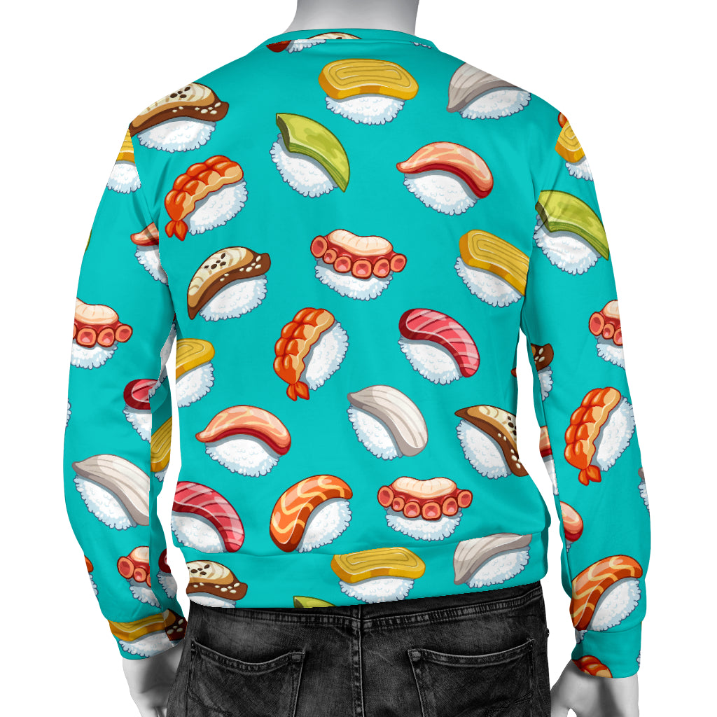 Sushi Themed Print Men Long Sleeve Sweatshirt