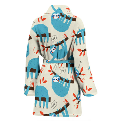 Sloth Print Design LKS3011 Women Bathrobe