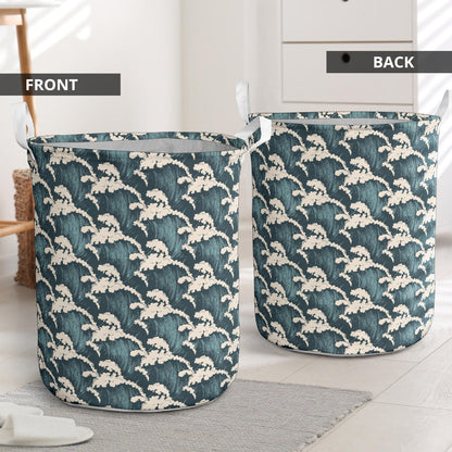 Wave Art Print Laundry Basket