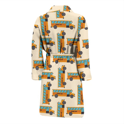 School Bus Print Design LKS305 Men Bathrobe