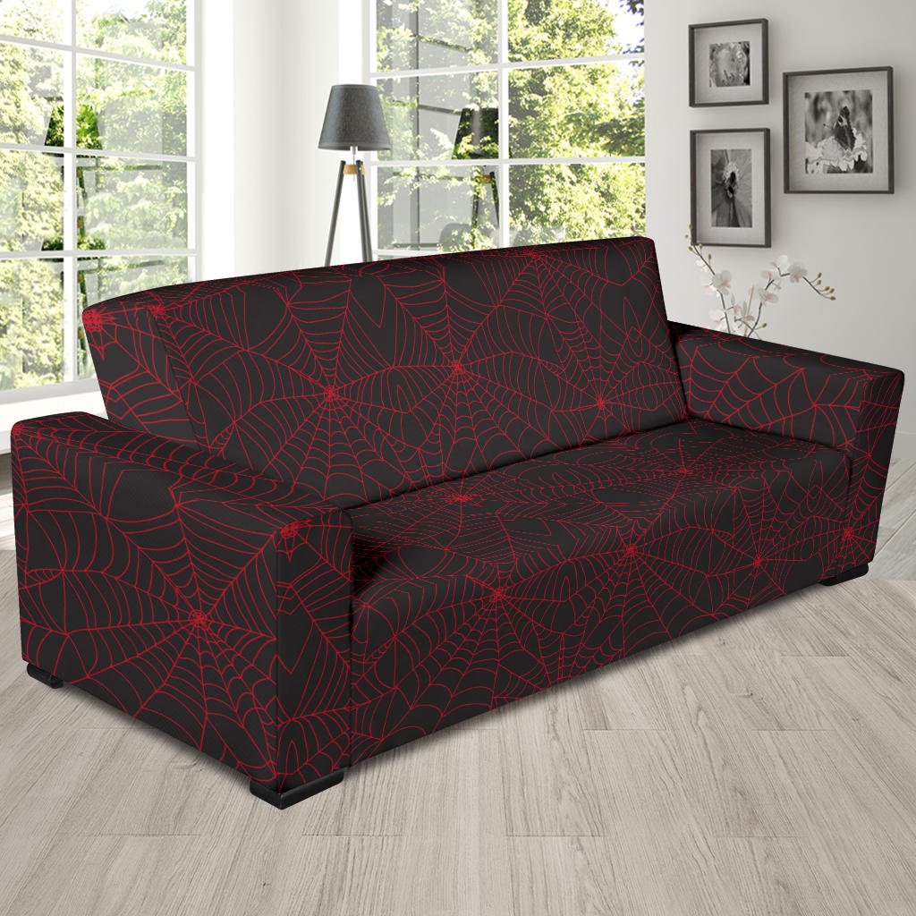 Spider Web Red Print Design LKS302 Sofa Slipcover