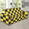 Checkered Yellow Pattern Print Design 03 Sofa Slipcover