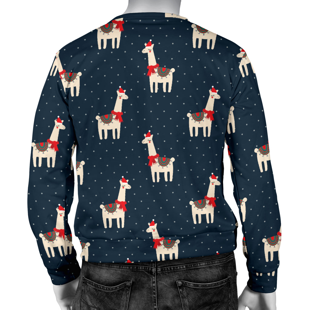 Llama with Polka Dot Themed Print Men Long Sleeve Sweatshirt