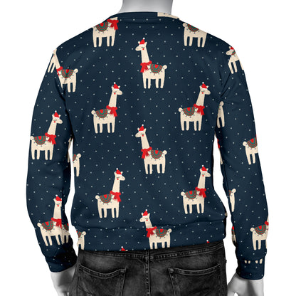 Llama with Polka Dot Themed Print Men Long Sleeve Sweatshirt