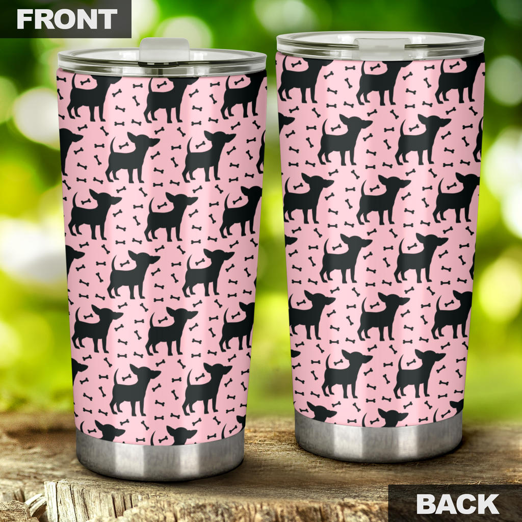 Chihuahua Pink Print Pattern Tumbler