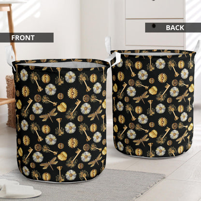 Steampunk Dragonfly Design Themed Print Laundry Basket
