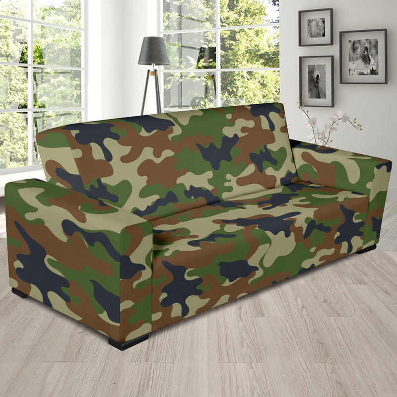 Army Camouflage Pattern Print Design 01 Sofa Slipcover