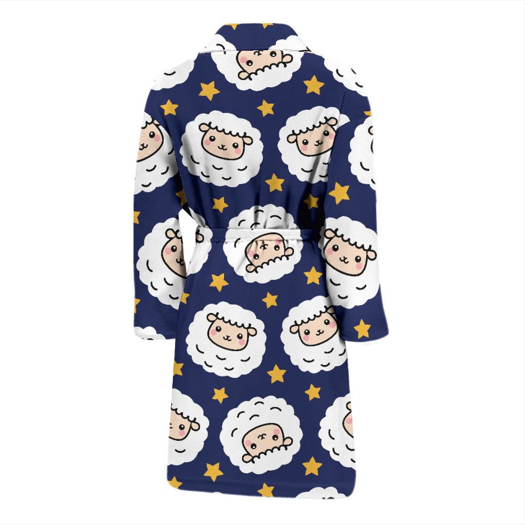 Sheep Print Design LKS402 Men Bathrobe