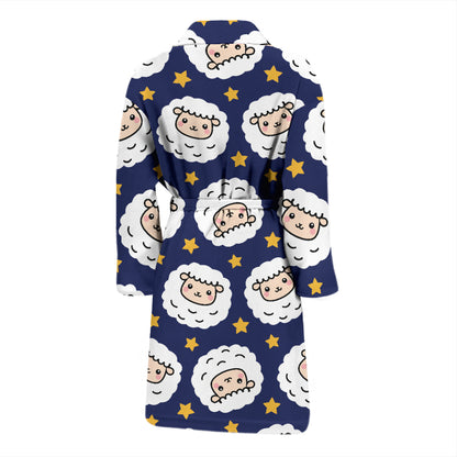 Sheep Print Design LKS402 Men Bathrobe