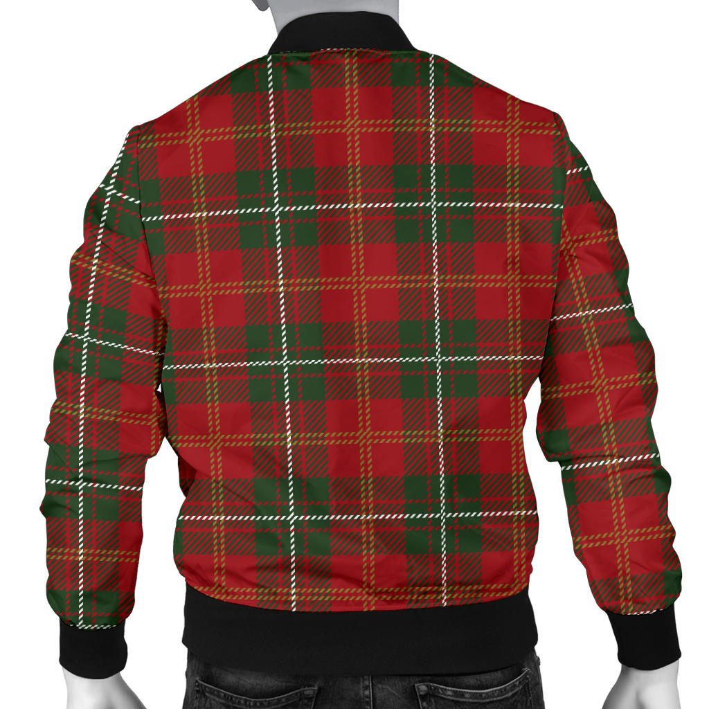 Holiday Tartan Plaid Pattern Men Bomber Jacket