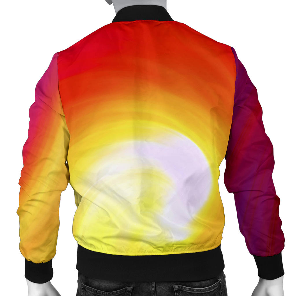 Vortex Twist Swirl Flame Themed Men Bomber Jacket