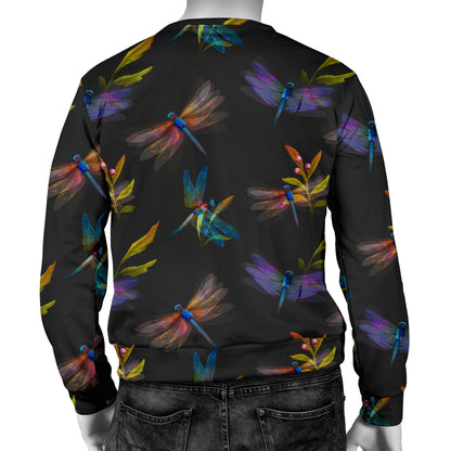 Dragonfly Colorful Realistic Print Men Long Sleeve Sweatshirt