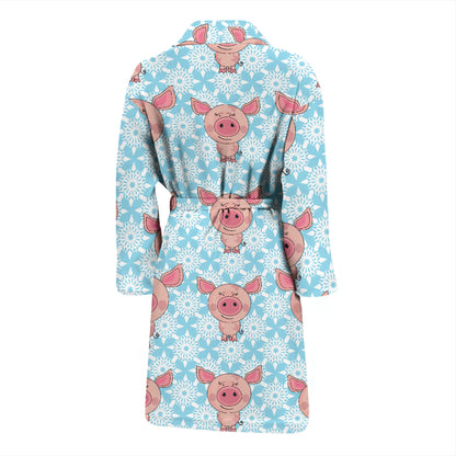 Pig Print Design LKS402 Men Bathrobe