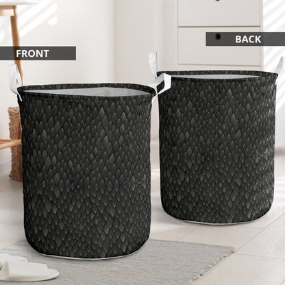 Snake Skin Black Print Laundry Basket