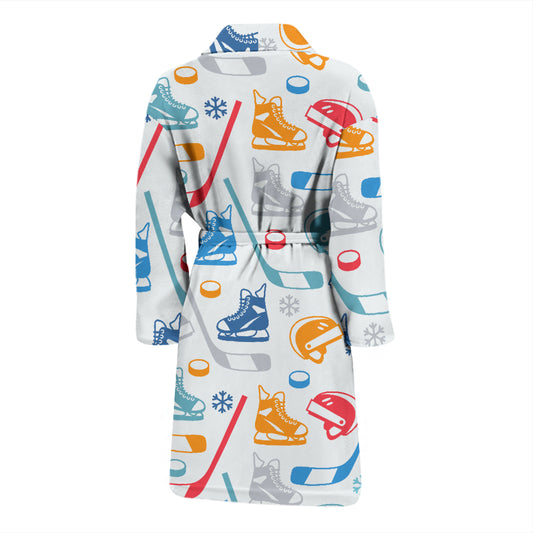 Hockey Equipment Print Design LKS301 Men Bathrobe