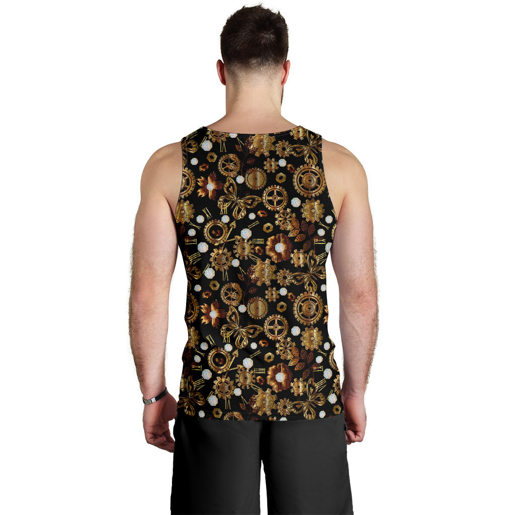 Steampunk Butterfly Design Themed Print Men Tank Top